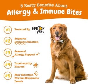 Zesty Paws Dog Allergy Relief - Anti Itch Supplement - Omega 3 Probiotics for Dogs -